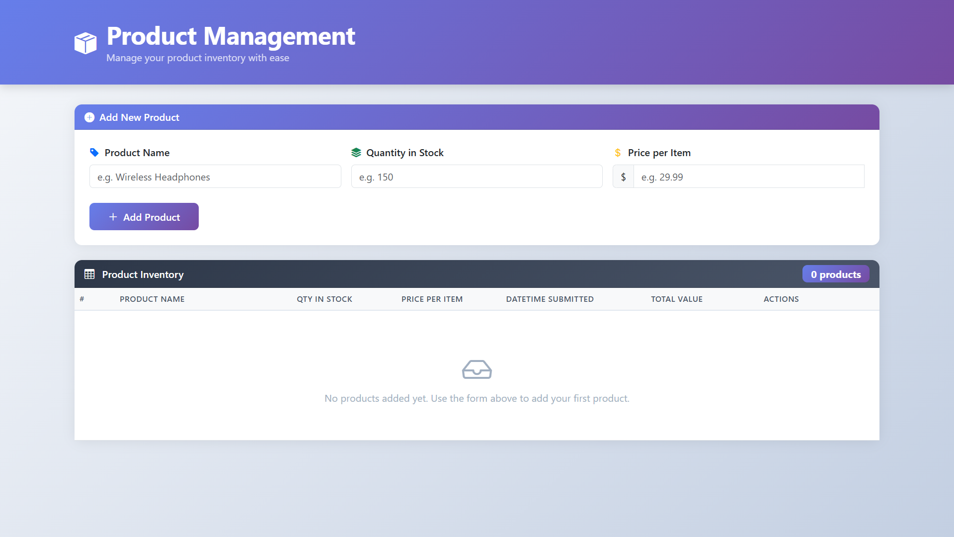 Product Management Store